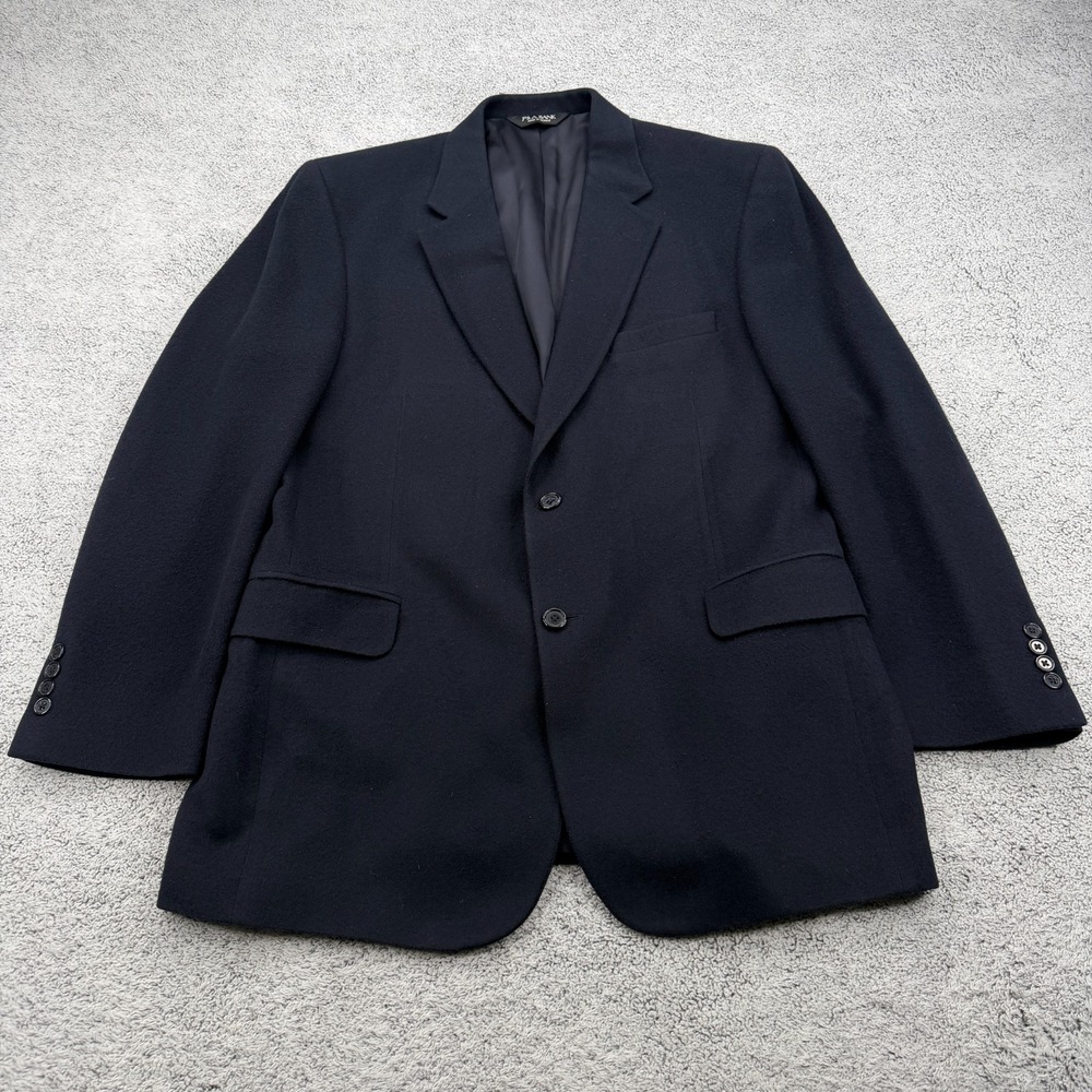 Jos A Bank Blazer Mens 42R Navy Blue Camel Hair Gordon Notch Sport Coat Jacket